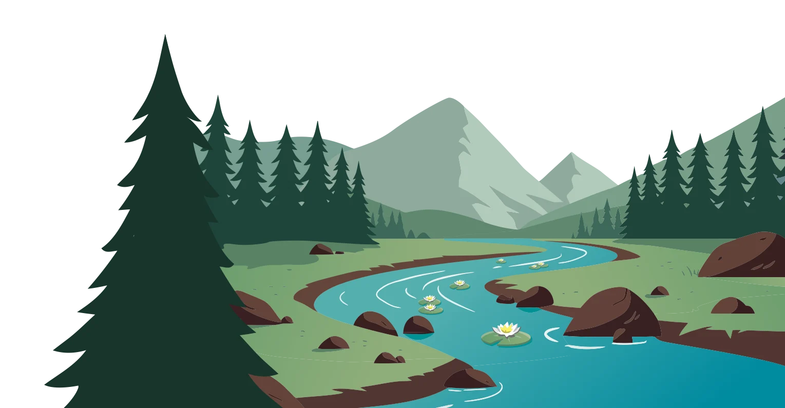 mountain stream illustration