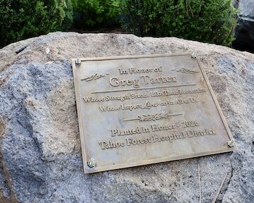 Greg Tarter Plaque on rock