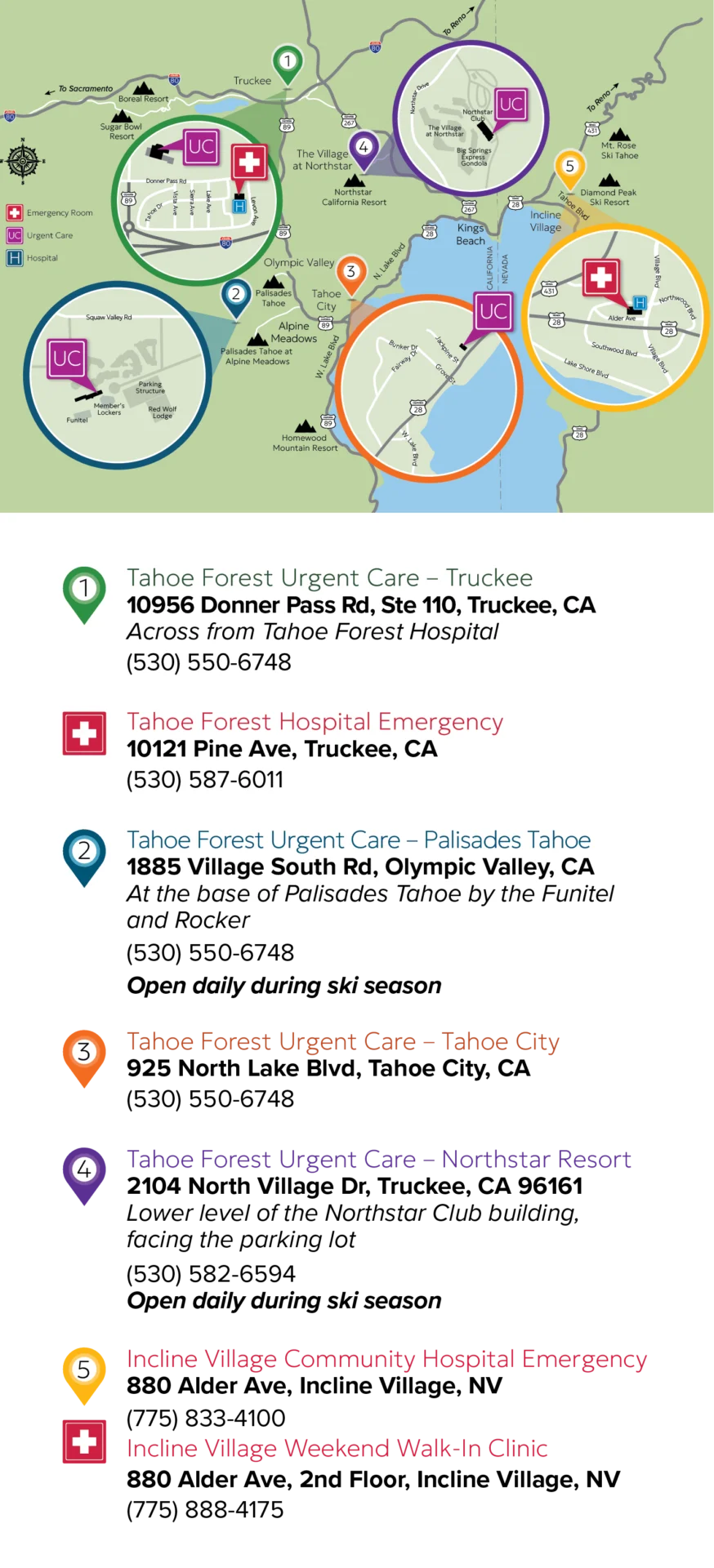 2026-TFHD_UC-Clinics-Map_remediated-small_screens-3 Regional map of Tahoe Forest Urgent Care centers