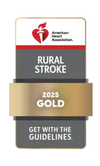 GWTG_RURAL-STROKE_2025_Gold_4C-e1752684450167 copy 2025 Get with the Guidelines Rural Stroke Award designation seal